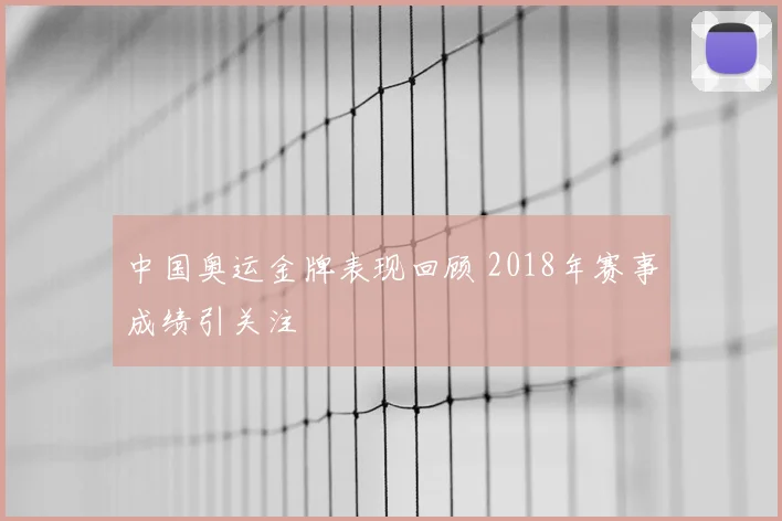 中国奥运金牌表现回顾 2018年赛事成绩引关注
